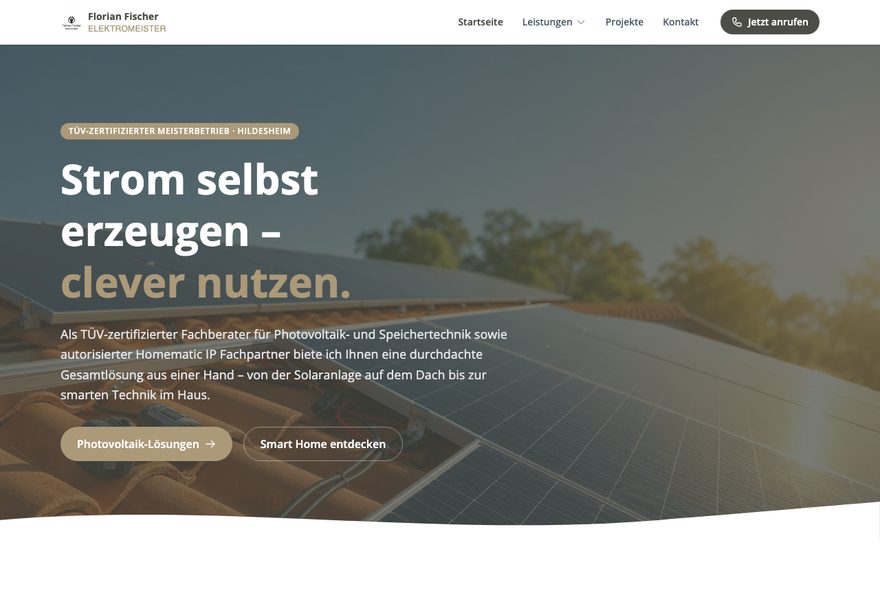 Website von Elektromeister Fischer